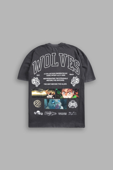 DON'T GIVE UP "PREMIUM" OVERSIZED TEE - WOLF GRAY