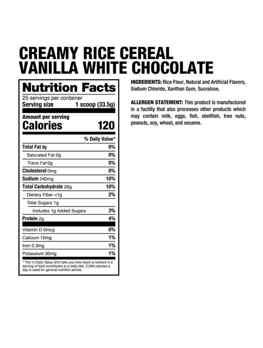 Creamy Rice Cereal - White Chocolate Vanilla