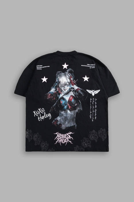 Darc Harley Quinn "Side By Side" Series Premium Oversized Tee - BLACK