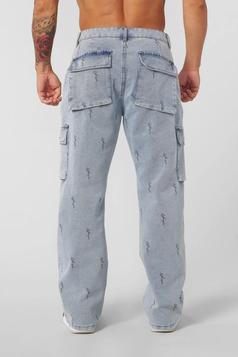6028 - Streetwear Baggy Jeans Light Blue Wash