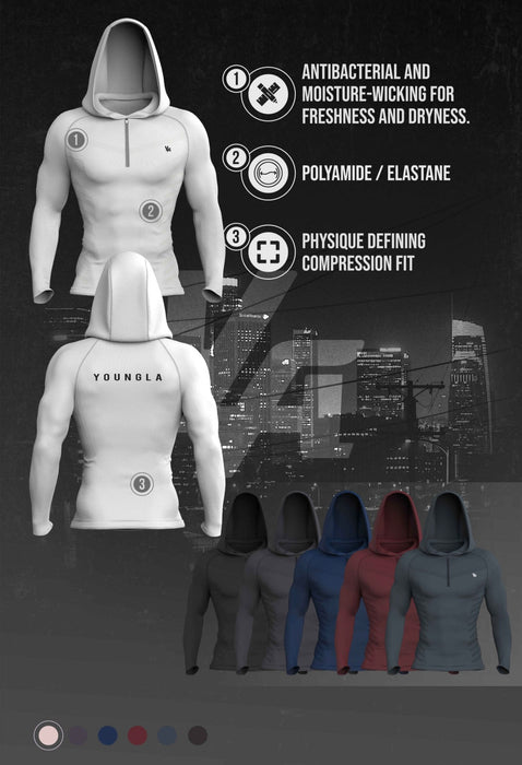 832 - SUPERVILLAIN COMPRESSION HOODIES BLACK