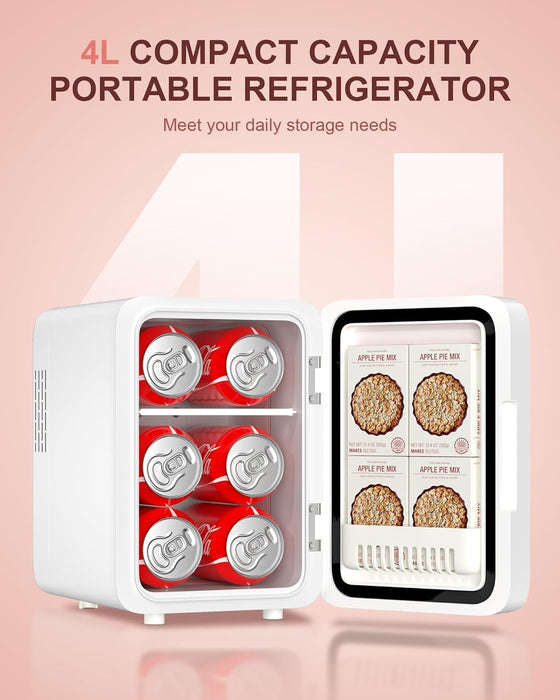 Refrigerador con espejo de luz led regulable - WHITE