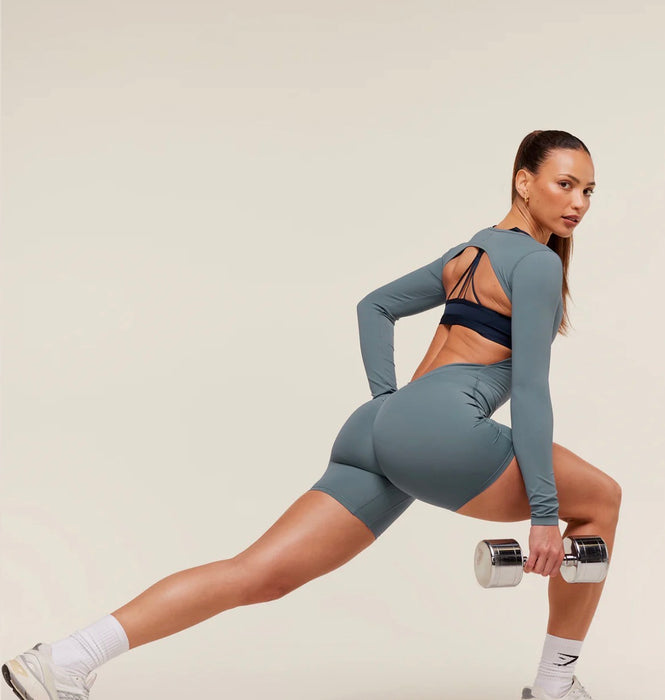 Gymshark Lifting Dipped Waistband All-In-One - Iron Blue