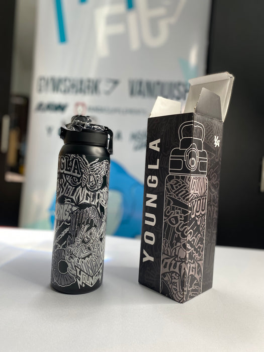 9007 GRAFFITI WATER BOTTLES BLACK