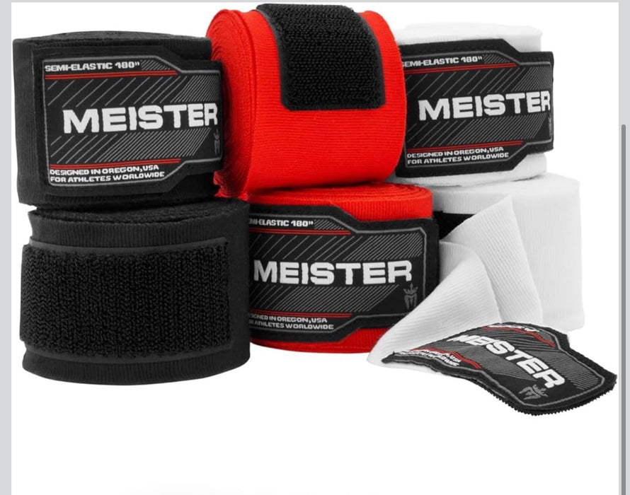 Meister vendas para mano de 180" para adultos para MMA y boxeo - paquete de 3 pares