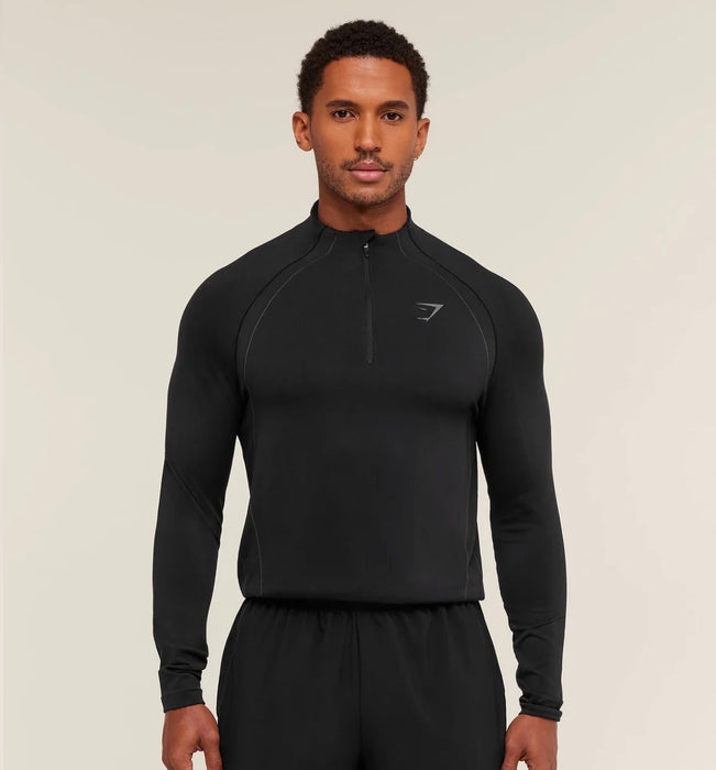 Gymshark Apex Seamless 1/4 Zip - Black/Dark Grey -