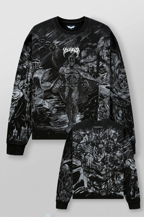 8002 - BATMAN COMIC LONGSLEEVES - BLACK