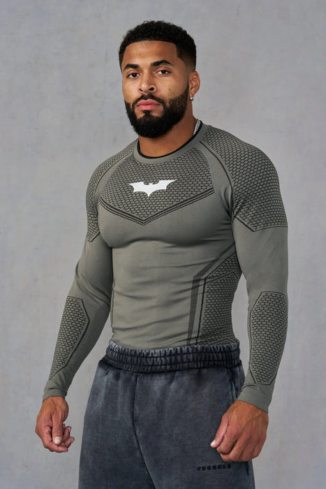 8004 - BATMAN COMPRESSION LONGSLEEVES - GREY GREEN