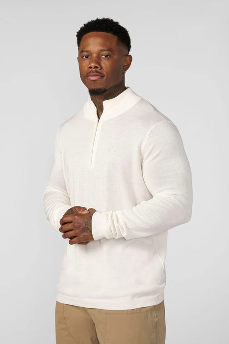 8048 - Monaco Wool Quarter-Zip Sweaters White