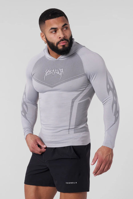 8062 - WARRIOR COMPRESSION HOODIES LIGHT GREY