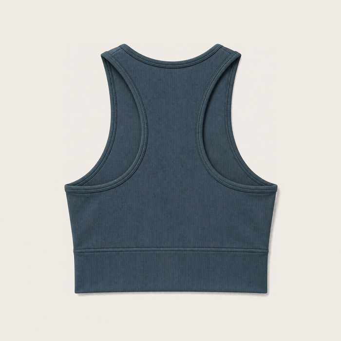 Gymshark Everyday Seamless Crop Tank - Stealth Blue