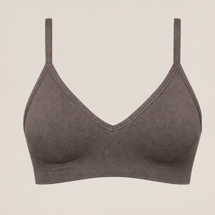 Gymshark FeatherForm™ V-Neck Bralette - Cool Brown