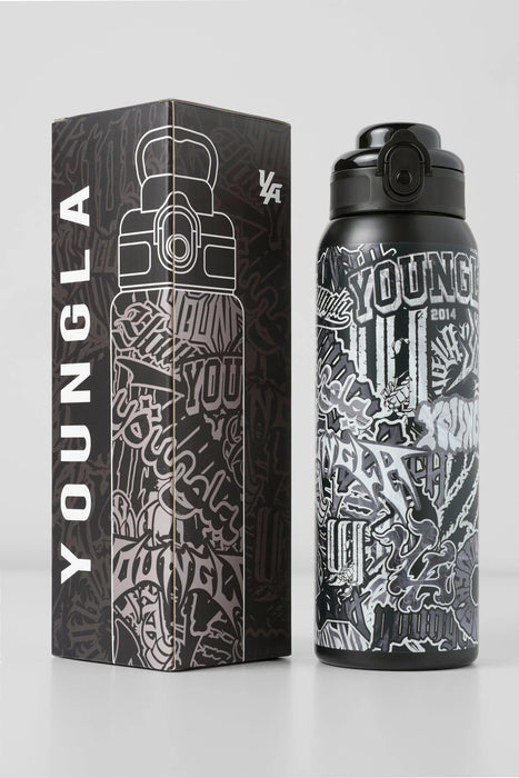 9007 GRAFFITI WATER BOTTLES BLACK