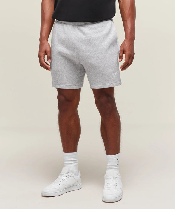 Crest 7" Shorts - Light Grey Marl