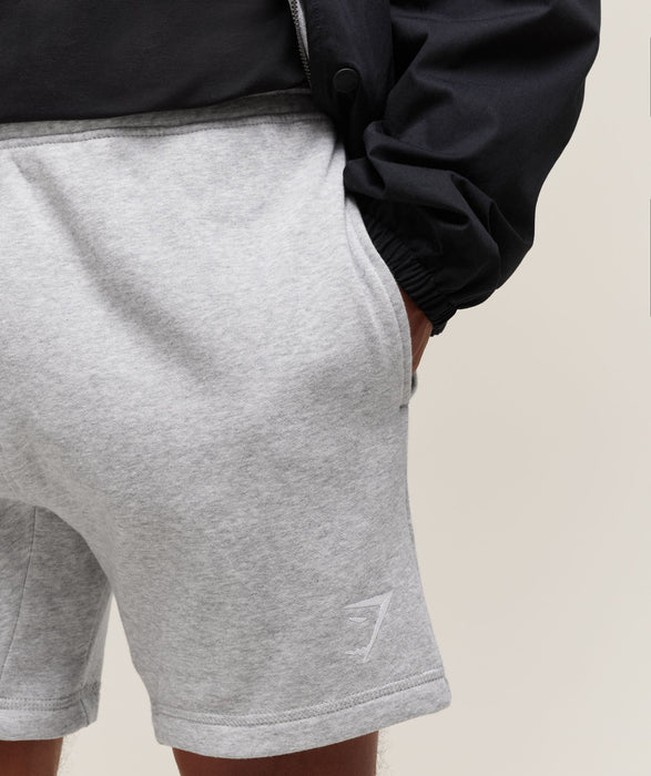 Crest 7" Shorts - Light Grey Marl