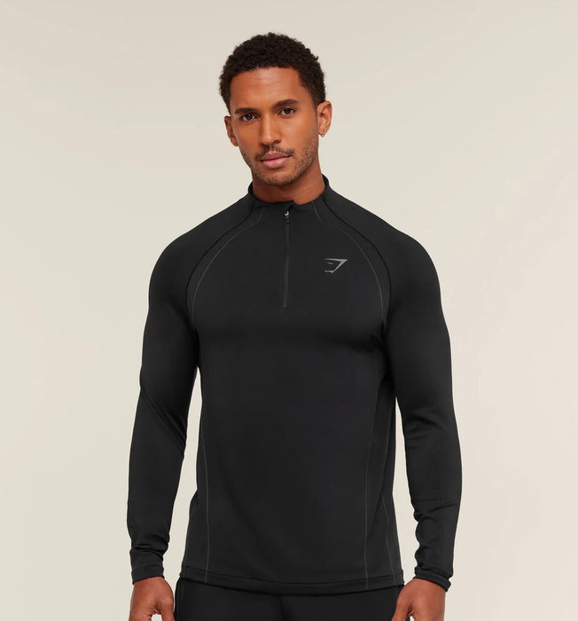 Gymshark Apex Seamless 1/4 Zip - Black/Dark Grey -