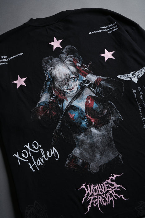 Darc Harley Quinn "Side By Side" Series Premium Oversized Tee - BLACK
