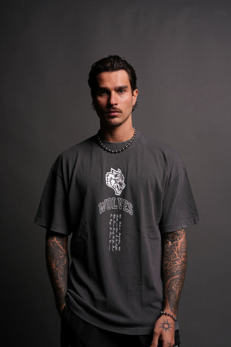 DON'T GIVE UP "PREMIUM" OVERSIZED TEE - WOLF GRAY