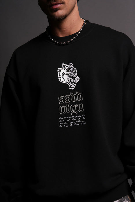 Breath Of Wolves London Crewneck in Black