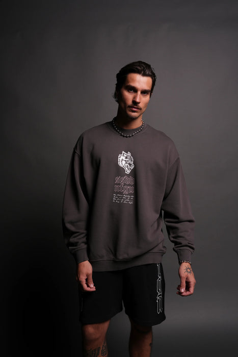 BREATH OF WOLVES LONDON CREWNECK - WOLF GRAY