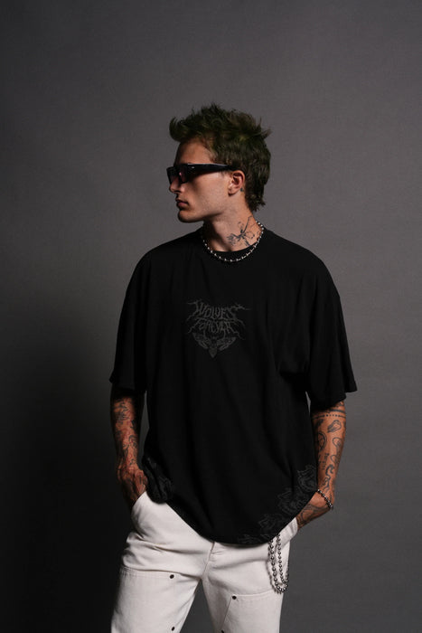 Darc Harley Quinn "Side By Side" Series Premium Oversized Tee - BLACK