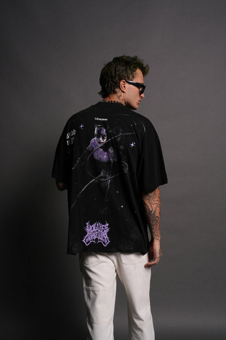 Darc Catwoman "Side By Side" Series Premium Oversized Tee - BLACK