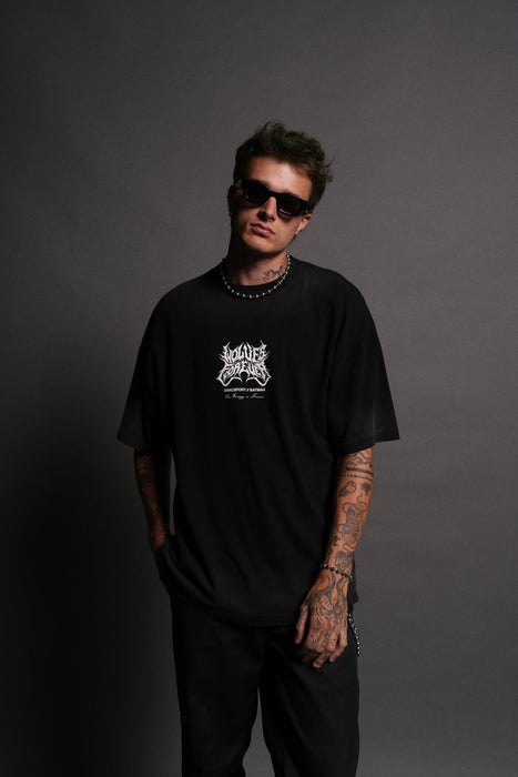 Born in the Shadows "Premium" Oversized Tee - BLACK DRIFT WASH