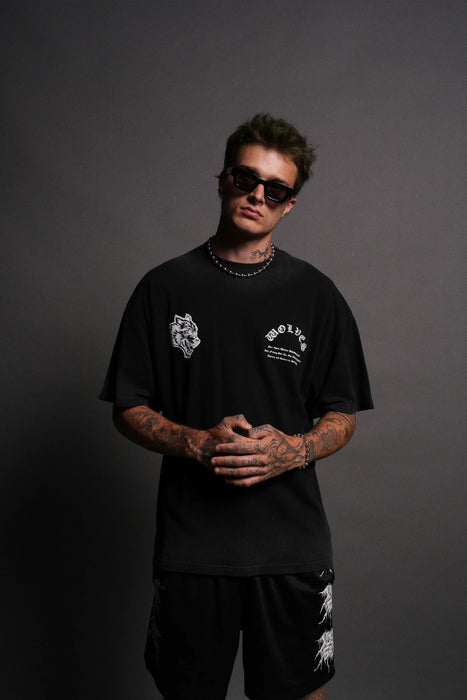 The Last Laugh "Premium" Oversized Tee - BLACK DRIFT WASH
