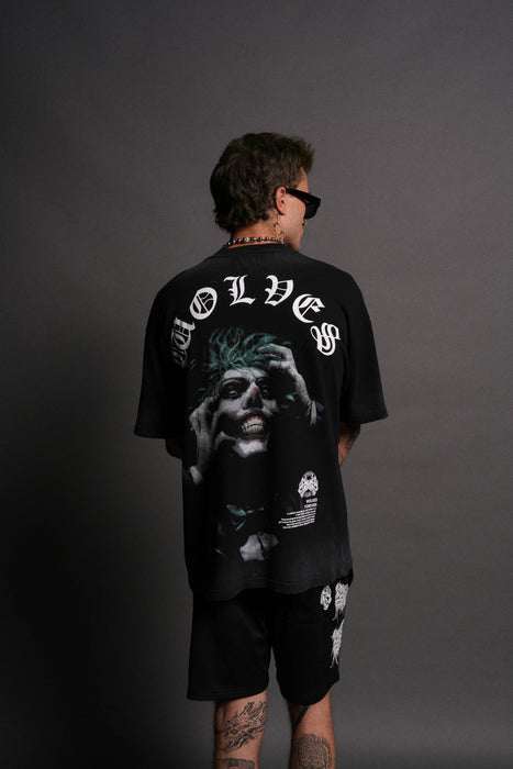 The Last Laugh "Premium" Oversized Tee - BLACK DRIFT WASH