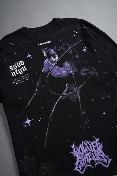Darc Catwoman "Side By Side" Series Premium Oversized Tee - BLACK