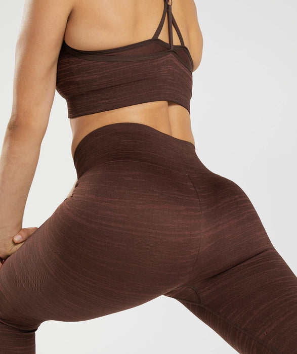 Adapt Marl Seamless Leggings - Archive Brown/Cherry Brown