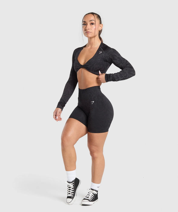 Adapt Safari Long Sleeve Crop Top Black