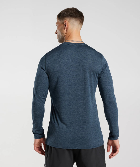 Arrival Marl Long Sleeve T-Shirt - Navy/Smokey Teal Marl