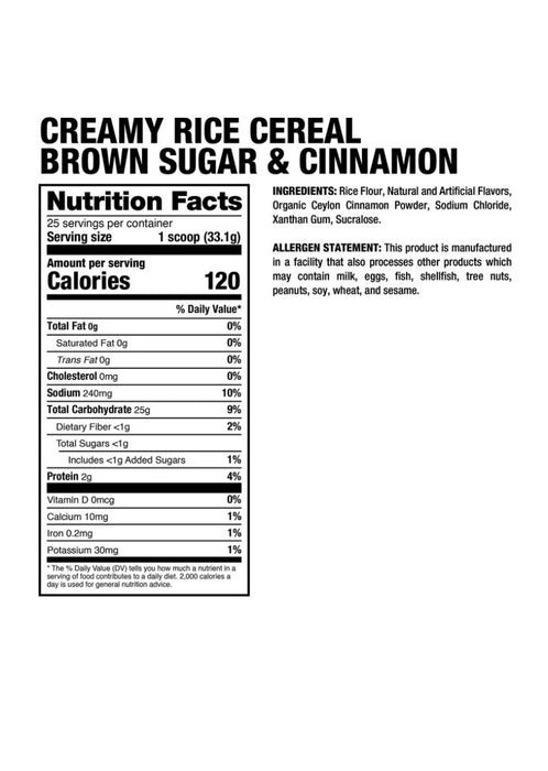 Creamy Rice Cereal - Brown Sugar & Cinnamon