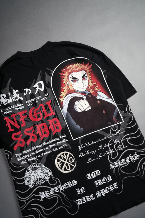 FLAME PILLAR "PREMIUM" OVERSIZED TEE - BLACK