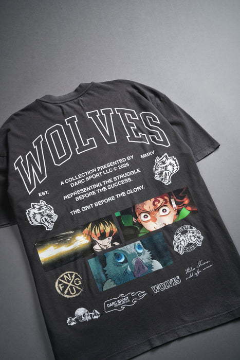 DON'T GIVE UP "PREMIUM" OVERSIZED TEE - WOLF GRAY
