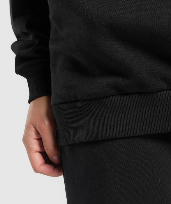 Collegiate Lifestyle Oversized Sweatshirt - Black