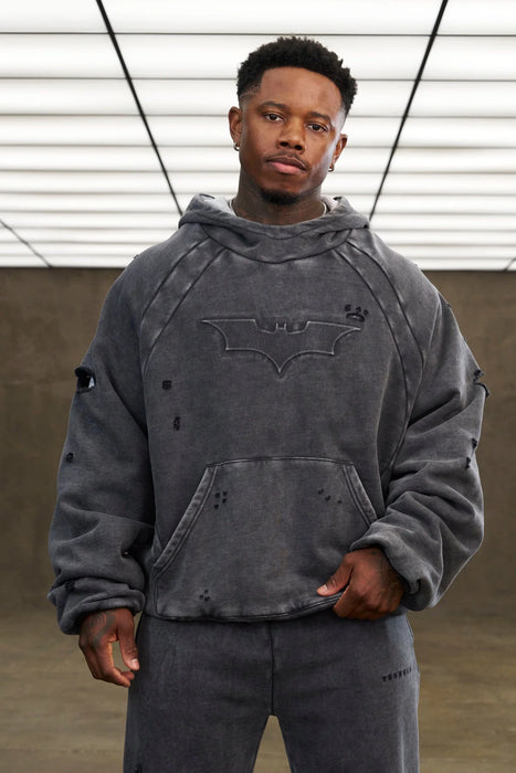 5218 - BATMAN STREET HOODIES - GREY WASH