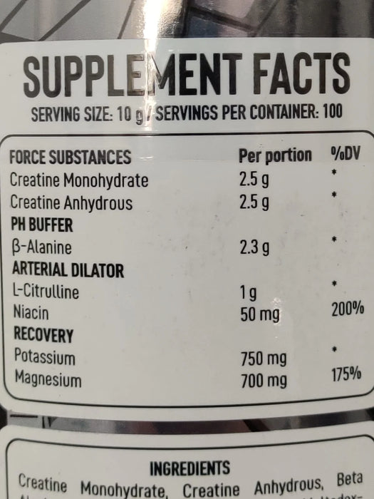 CREATINE MONOHYDRATE SPECIMEN No. 03 ANTI-HUMAN 100 SERVIDAS 1KG. (2.2 LBS)