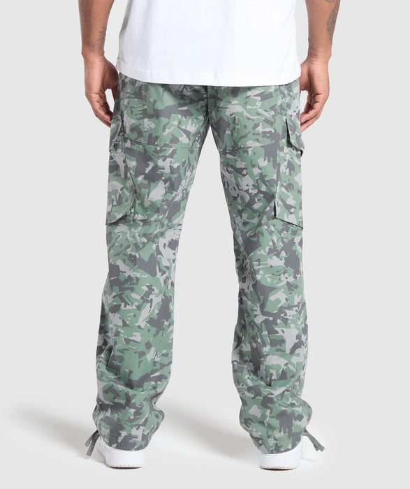 Camo Print Woven Cargo Pants
