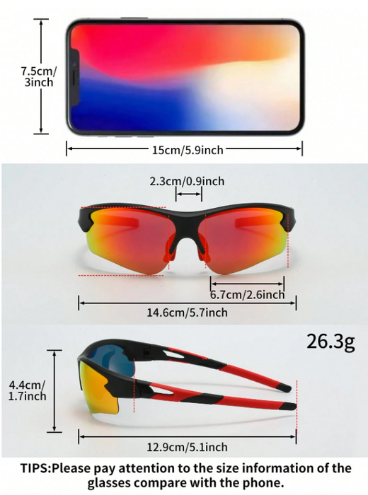 Set de 3 Gafas de ciclismo para exteriores, mountain bike y senderismo
