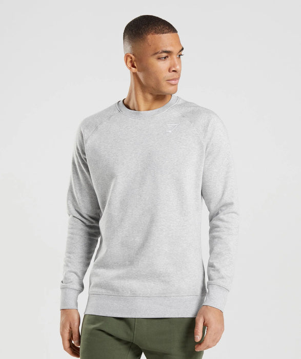 Crest Sweatshirt - Light Grey Marl