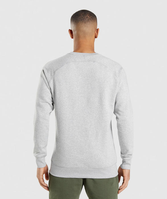 Crest Sweatshirt - Light Grey Marl