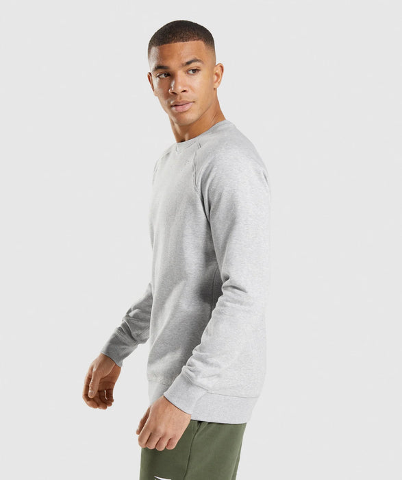 Crest Sweatshirt - Light Grey Marl