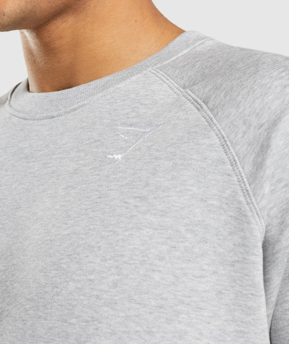 Crest Sweatshirt - Light Grey Marl