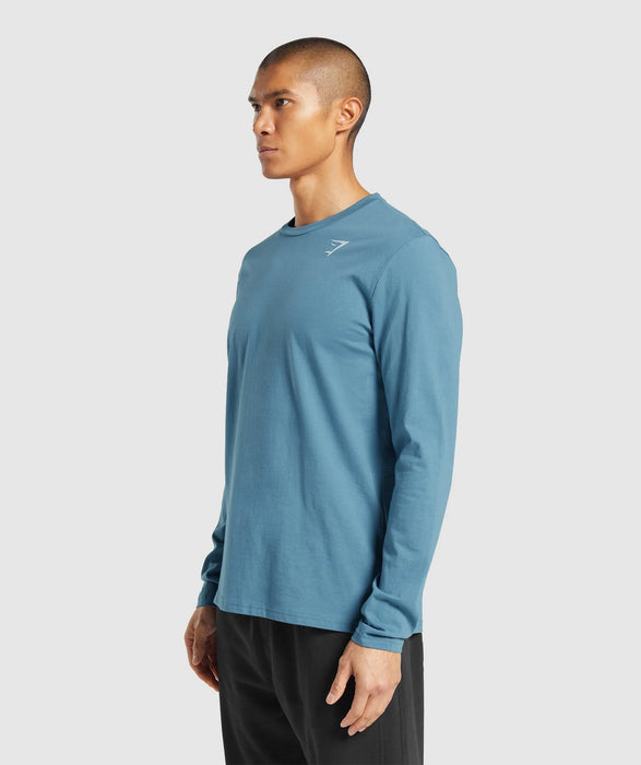 Crest Long Sleeve T-Shirt - Faded Blue