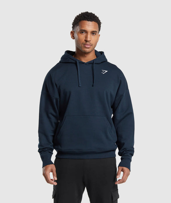 Crest Oversized Hoodie Navy