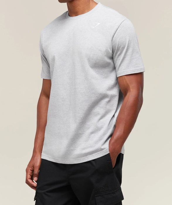 Crest T-Shirt - Light Grey Marl