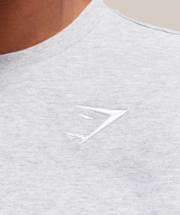 Crest T-Shirt - Light Grey Marl