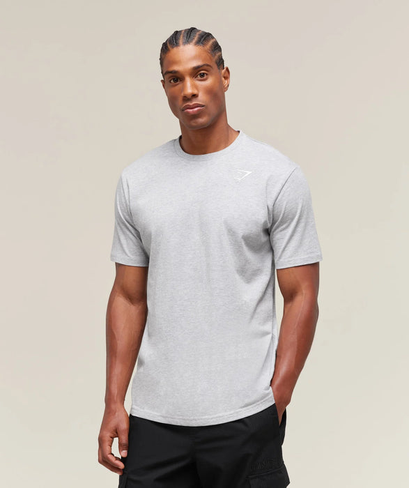 Crest T-Shirt - Light Grey Marl